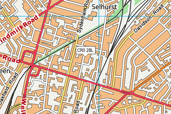 CR0 2BL map - OS VectorMap District (Ordnance Survey)