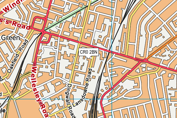 CR0 2BN map - OS VectorMap District (Ordnance Survey)