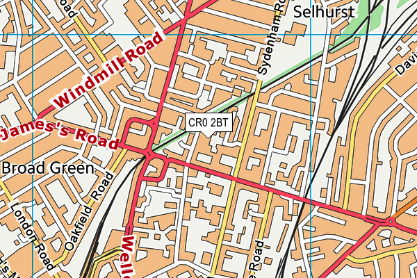 CR0 2BT map - OS VectorMap District (Ordnance Survey)