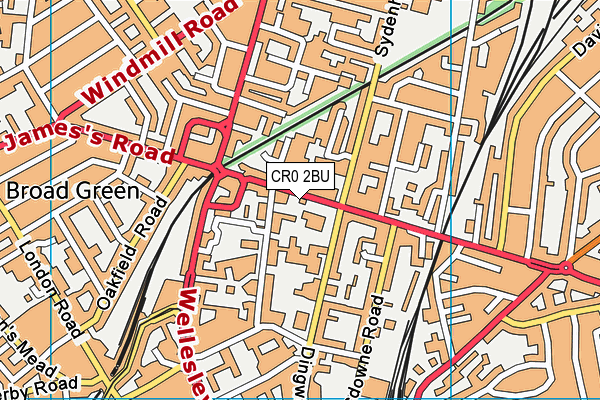 CR0 2BU map - OS VectorMap District (Ordnance Survey)