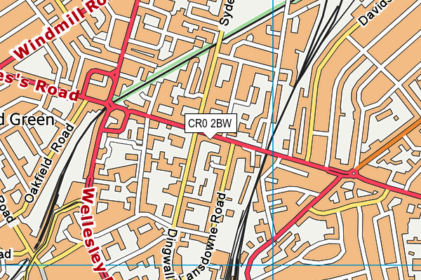 CR0 2BW map - OS VectorMap District (Ordnance Survey)