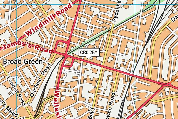 CR0 2BY map - OS VectorMap District (Ordnance Survey)