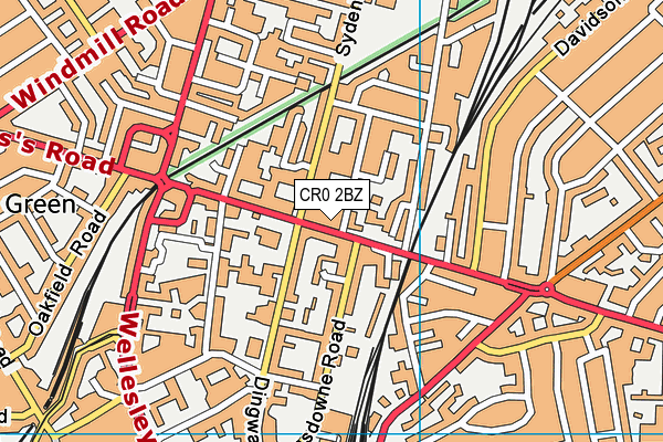 CR0 2BZ map - OS VectorMap District (Ordnance Survey)