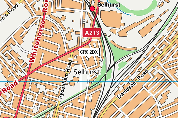 CR0 2DX map - OS VectorMap District (Ordnance Survey)