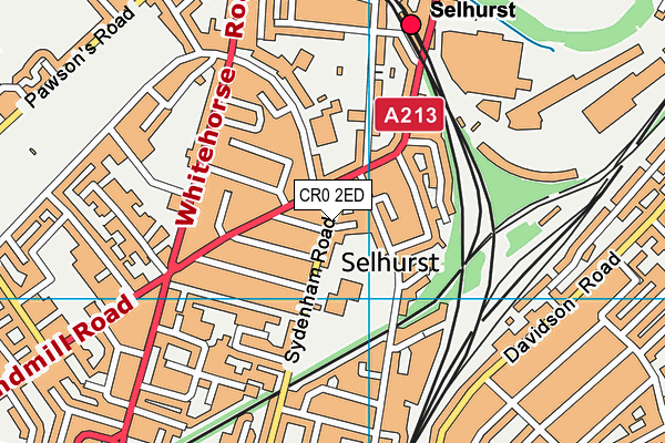 CR0 2ED map - OS VectorMap District (Ordnance Survey)