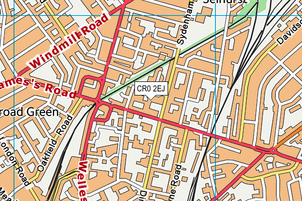 CR0 2EJ map - OS VectorMap District (Ordnance Survey)