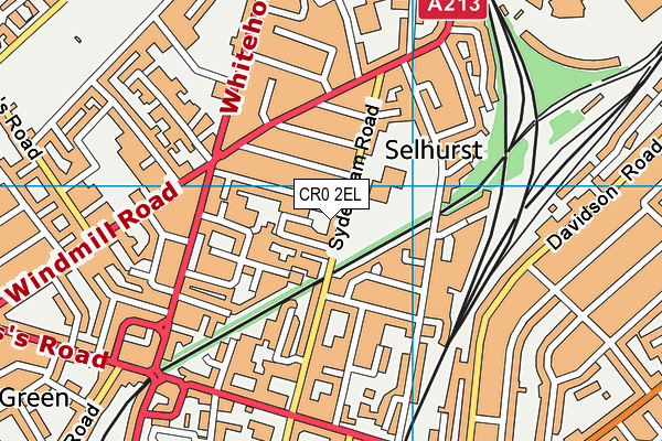 CR0 2EL map - OS VectorMap District (Ordnance Survey)