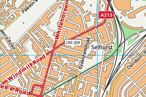 CR0 2ER map - OS VectorMap District (Ordnance Survey)