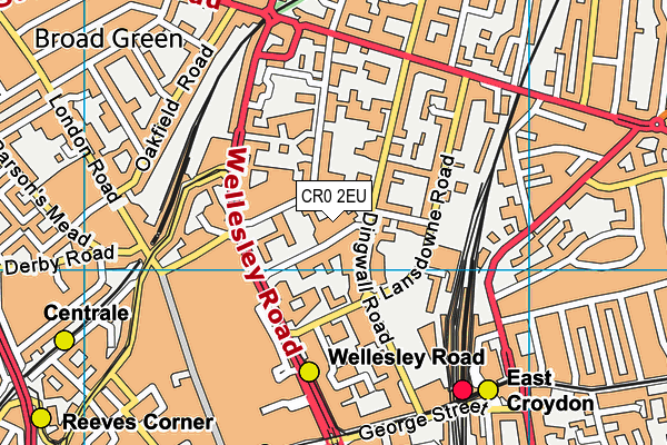 CR0 2EU map - OS VectorMap District (Ordnance Survey)