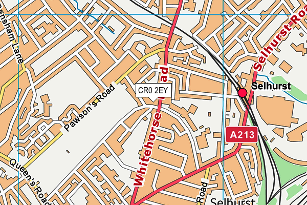 CR0 2EY map - OS VectorMap District (Ordnance Survey)