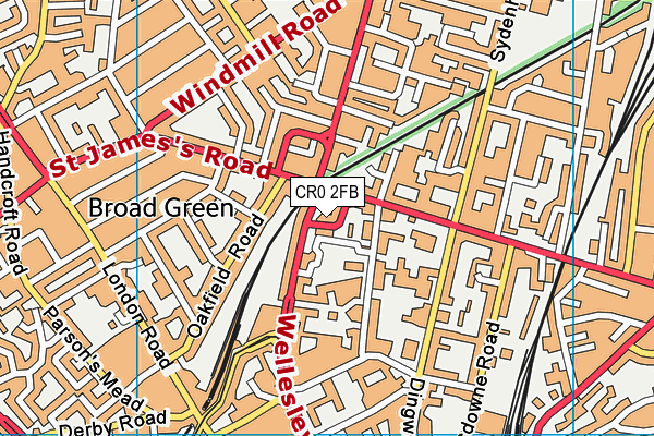 CR0 2FB map - OS VectorMap District (Ordnance Survey)