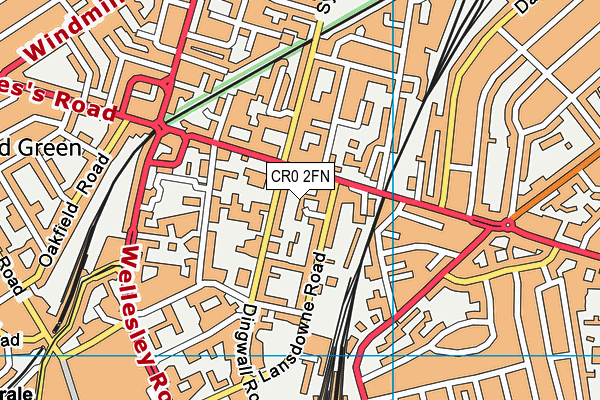 CR0 2FN map - OS VectorMap District (Ordnance Survey)