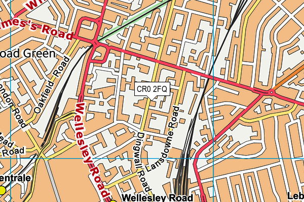 CR0 2FQ map - OS VectorMap District (Ordnance Survey)