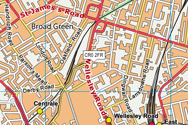 CR0 2FR map - OS VectorMap District (Ordnance Survey)