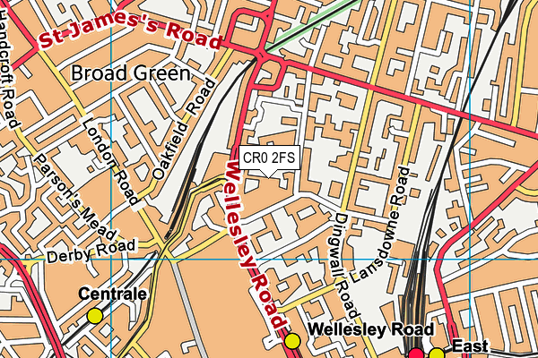 CR0 2FS map - OS VectorMap District (Ordnance Survey)