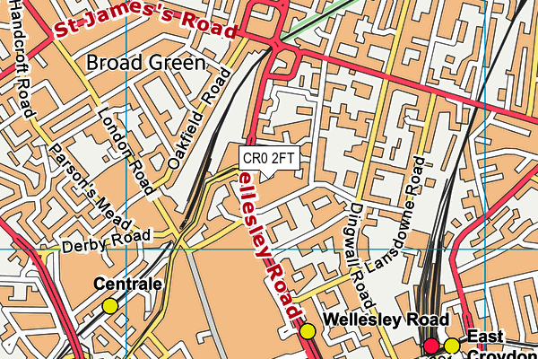 CR0 2FT map - OS VectorMap District (Ordnance Survey)