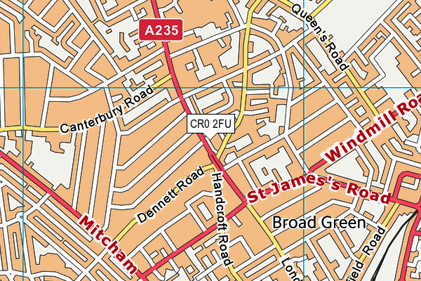 CR0 2FU map - OS VectorMap District (Ordnance Survey)