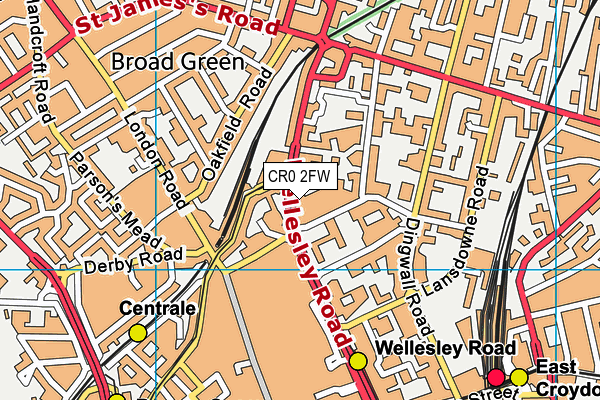 CR0 2FW map - OS VectorMap District (Ordnance Survey)