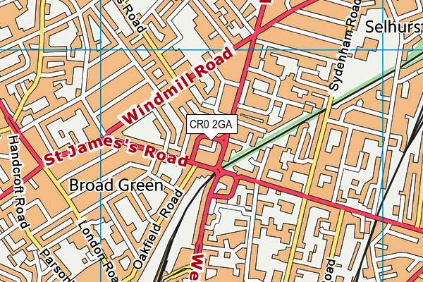 CR0 2GA map - OS VectorMap District (Ordnance Survey)