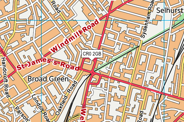 CR0 2GB map - OS VectorMap District (Ordnance Survey)