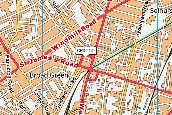 CR0 2GD map - OS VectorMap District (Ordnance Survey)