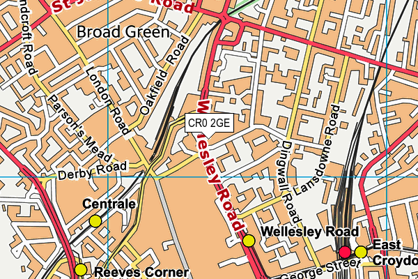 CR0 2GE map - OS VectorMap District (Ordnance Survey)