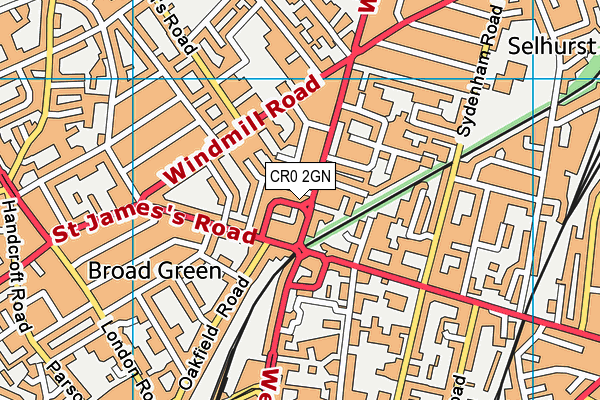 CR0 2GN map - OS VectorMap District (Ordnance Survey)