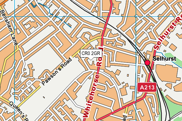 CR0 2GR map - OS VectorMap District (Ordnance Survey)