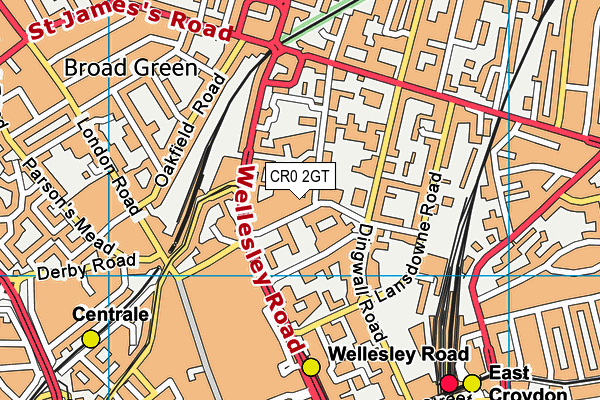 CR0 2GT map - OS VectorMap District (Ordnance Survey)