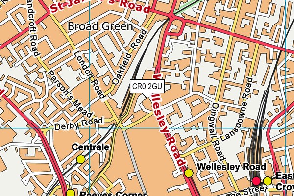 CR0 2GU map - OS VectorMap District (Ordnance Survey)