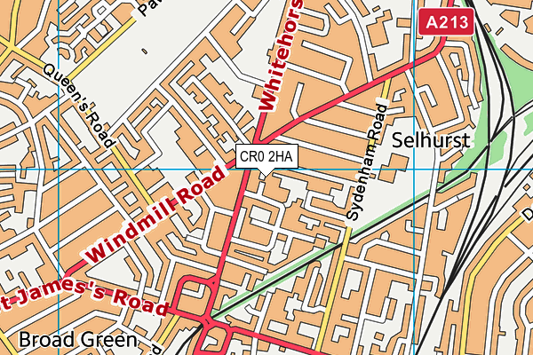 CR0 2HA map - OS VectorMap District (Ordnance Survey)