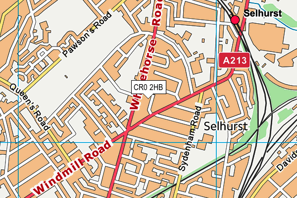 CR0 2HB map - OS VectorMap District (Ordnance Survey)