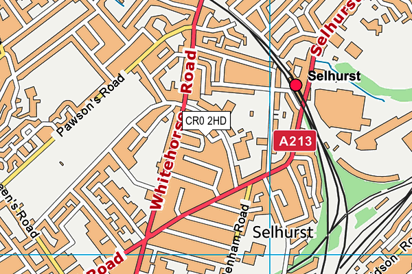 CR0 2HD map - OS VectorMap District (Ordnance Survey)