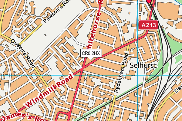 CR0 2HX map - OS VectorMap District (Ordnance Survey)