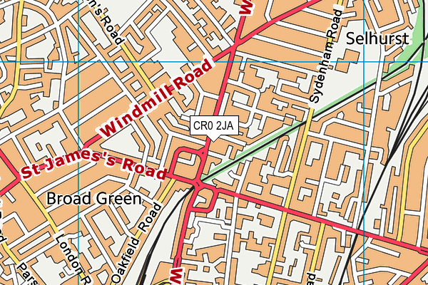 CR0 2JA map - OS VectorMap District (Ordnance Survey)