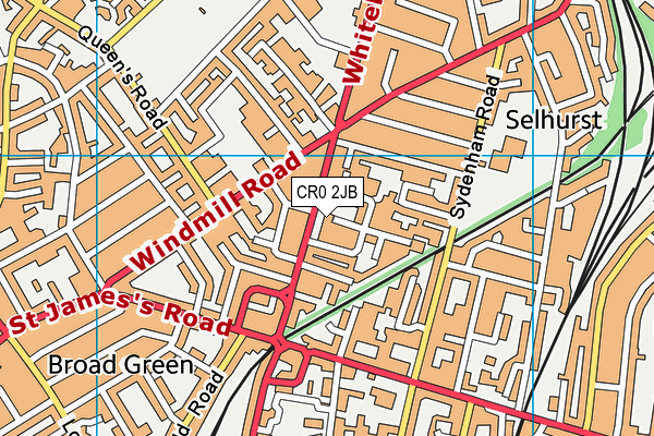 CR0 2JB map - OS VectorMap District (Ordnance Survey)