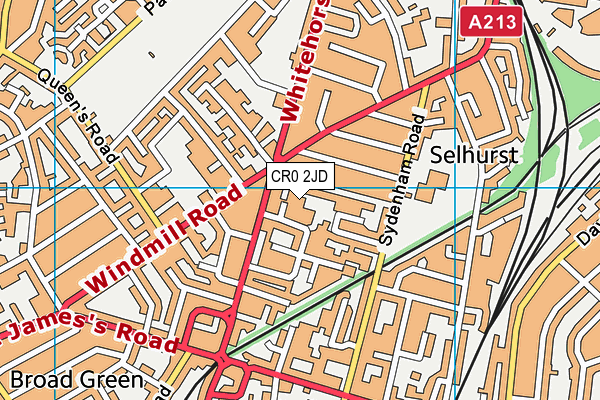 CR0 2JD map - OS VectorMap District (Ordnance Survey)