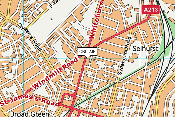 CR0 2JF map - OS VectorMap District (Ordnance Survey)