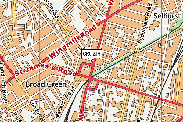 CR0 2JH map - OS VectorMap District (Ordnance Survey)