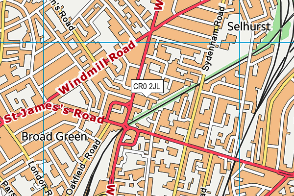 CR0 2JL map - OS VectorMap District (Ordnance Survey)