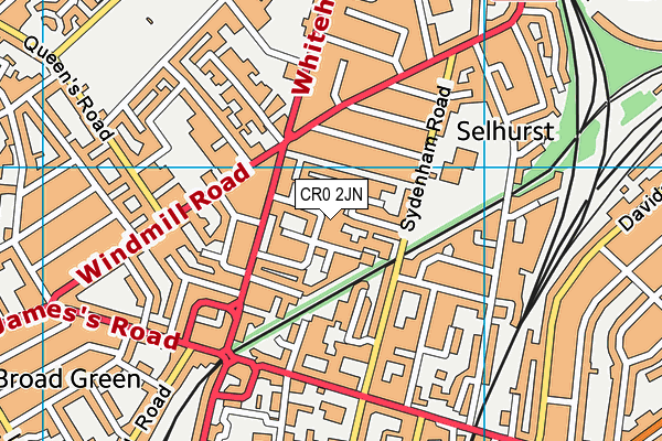 CR0 2JN map - OS VectorMap District (Ordnance Survey)