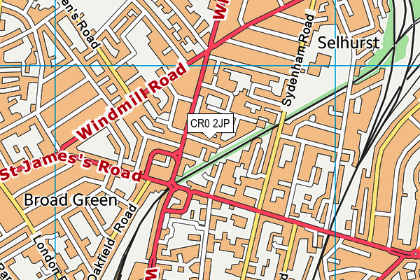 CR0 2JP map - OS VectorMap District (Ordnance Survey)