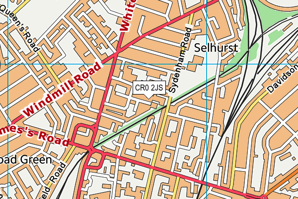 CR0 2JS map - OS VectorMap District (Ordnance Survey)