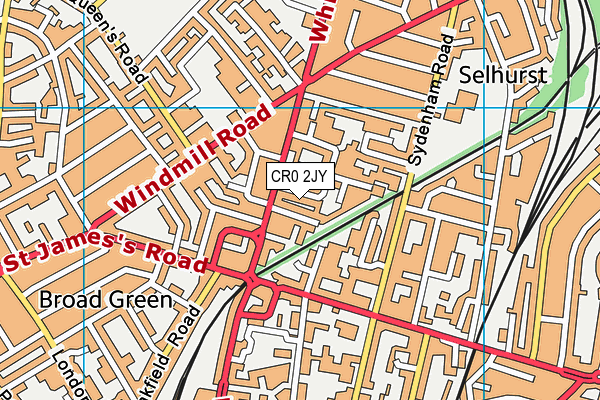 CR0 2JY map - OS VectorMap District (Ordnance Survey)