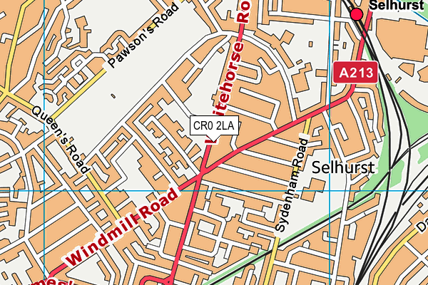 CR0 2LA map - OS VectorMap District (Ordnance Survey)