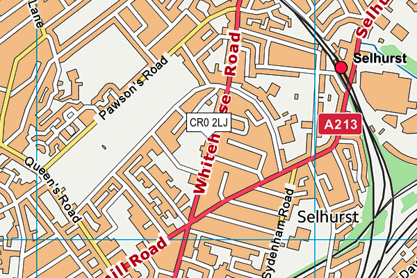 CR0 2LJ map - OS VectorMap District (Ordnance Survey)