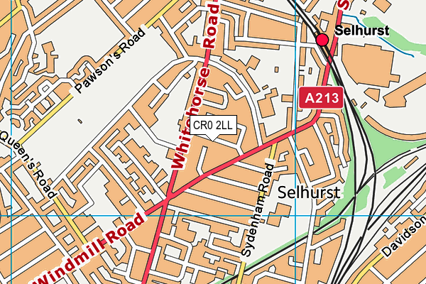 CR0 2LL map - OS VectorMap District (Ordnance Survey)