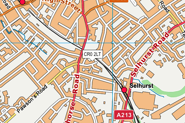 CR0 2LT map - OS VectorMap District (Ordnance Survey)