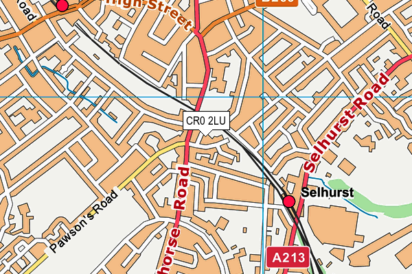 CR0 2LU map - OS VectorMap District (Ordnance Survey)