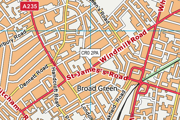 CR0 2PA map - OS VectorMap District (Ordnance Survey)